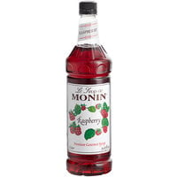 Monin 1 Liter Premium Raspberry Flavoring / Fruit Syrup