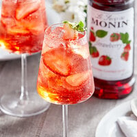 Monin 1 Liter Premium Strawberry Flavoring / Fruit Syrup