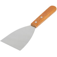Tablecraft 254 8" x 4" Stainless Steel Grill Scraper with Wood Handle 