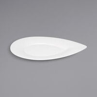 Bauscher by BauscherHepp 432628 Avantgarde 11" x 6 9/16" Bright White Teardrop Wide Rim Porcelain Platter - 24/Case