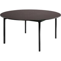 National Public Seating Max Seating Round Gray Nebula Plywood Folding Table with T-Mold Edge
