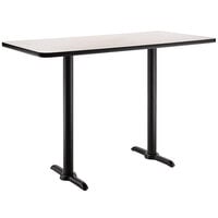 National Public Seating CT22442TBxx 24 inch x 42 inch Bar Height Black Frame Rectangular Cafe Table with High Pressure Laminate Top