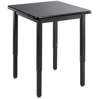 National Public Seating Height Adjustable Black Steel Science Lab Table with High-Pressure Laminate Top