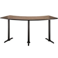 National Public Seating CT52491TBxx 24" x 91 1/4" Bar Height Black Frame Cafe Table with High Pressure Laminate Top and 60 Degree Curve