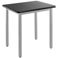 National Public Seating Fixed Height Gray Steel Science Lab Table with High-Pressure Laminate Top