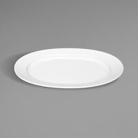 Bauscher by BauscherHepp 462029 Relation Today 13" x 9 7/16" Bright White Oval Wide Rim Porcelain Platter - 12/Case