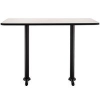 National Public Seating CT22448TBxx 24 inch x 48 inch Bar Height Black Frame Rectangular Cafe Table with High Pressure Laminate Top