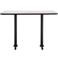 National Public Seating CT22448TDxx 24 inch x 48 inch Dining Height Black Frame Rectangular Cafe Table with High Pressure Laminate Top