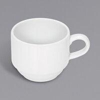Bauscher by BauscherHepp 465118 Relation Today 6.08 oz. Bright White Stackable Cup with Handle  - 12/Case