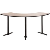 National Public Seating CT52492TBxx 24 inch x 92 3/4 inch Bar Height Black Frame Cafe Table with High Pressure Laminate Top and 108 Degree Curve