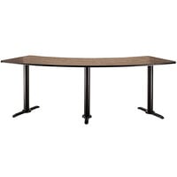 National Public Seating CT52491TDxx 24 inch x 91 1/4 inch Dining Height Black Frame Cafe Table with High Pressure Laminate Top and 60 Degree Curve