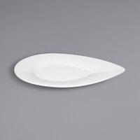 Bauscher by BauscherHepp 432620 Avantgarde 7 7/8" x 4 1/8" Bright White Teardrop Wide Rim Porcelain Platter - 36/Case