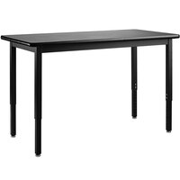 National Public Seating SLT3-3048H 30 inch x 48 inch Height Adjustable Black Steel Science Lab Table with High Pressure Laminate Top
