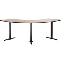 National Public Seating CT52492TDxx 24" x 92 3/4" Dining Height Black Frame Cafe Table with High Pressure Laminate Top and 108 Degree Curve