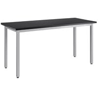 National Public Seating Fixed Height Gray Steel Science Lab Table with Phenolic Top