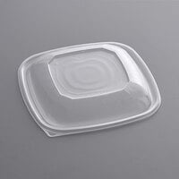 Visions Clear PET Plastic Dome Lid for 32W, 48W, and 64 oz. Square Bowls - 150/Case