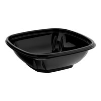 Visions 12 oz. Black PET Plastic Square Catering / Serving Bowl - 500/Case