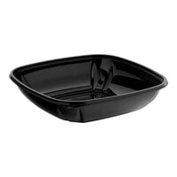 Visions 48 oz. Black PET Plastic Square Wide Catering / Serving Bowl - 150/Case