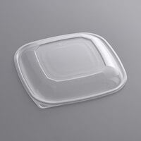 Visions Clear PET Plastic Dome Lid for 80 and 160 oz. Square Bowls - 50/Case