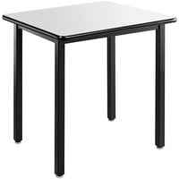National Public Seating Fixed Height Black Frame Utility Table with High-Pressure Laminate Whiteboard Top