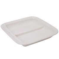 Vollrath 49136 3.7 Qt. Replacement Porcelain Divided Food Pan for Square Intrigue Induction Chafers