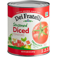 Dei Fratelli #10 Can Seasoned Diced Tomatoes - 6/Case