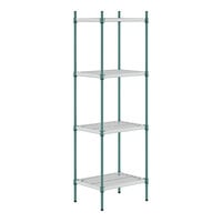 Regency+ 18" Wide Green Epoxy Polymer Drop Mat 4-Shelf Kit with 74" Posts