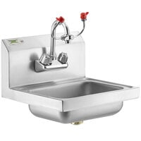 Regency 17" x 15" Wall Mounted Hand Sink with Eyewash Station