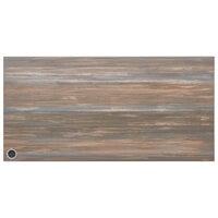 BFM Seating Relic 30" x 60" Rectangular Chestnut 2" Thick Melamine Table Top with 1 Wireless Charger