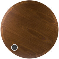 BFM Seating 30" Round Autumn Ash Veneer Wood Indoor Table Top with 1 Wireless Charger