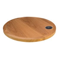 BFM Seating 30" Round Autumn Ash Veneer Wood Indoor Table Top with 1 Wireless Charger
