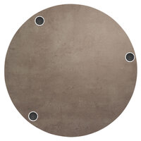BFM Seating Midtown 45" Round Indoor Tabletop with 3 Wireless Chargers - Textured Concrete