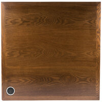 BFM Seating 36" x 36" Square Autumn Ash Veneer Wood Indoor Table Top with 1 Wireless Charger
