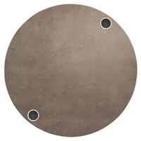 BFM Seating Midtown Round Indoor Tabletop with 2 Wireless Chargers - Textured Concrete