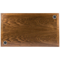 BFM Seating 30" x 72" Rectangular Autumn Ash Veneer Wood Indoor Table Top with 2 Wireless Chargers