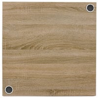 BFM Seating SO3636-FP2 Midtown 36 inch Square Indoor Tabletop with 2 Wireless Chargers - Sawmill Oak