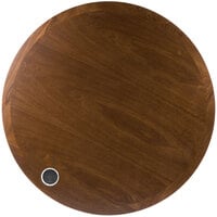 BFM Seating 36" Round Autumn Ash Veneer Wood Indoor Table Top with 1 Wireless Charger