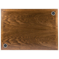 BFM Seating 30" x 48" Rectangular Autumn Ash Veneer Wood Indoor Table Top with 2 Wireless Chargers