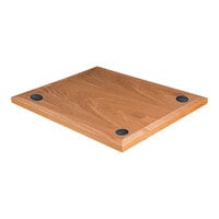 BFM Seating 30" x 72" Rectangular Autumn Ash Veneer Wood Indoor Table Top with 3 Wireless Chargers