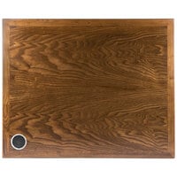 BFM Seating 24" x 30" Rectangular Autumn Ash Veneer Wood Indoor Table Top with 1 Wireless Charger