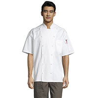Uncommon Threads Aruba Pro Vent 0480 White Lightweight Customizable Short Sleeve Chef Coat with Mesh Back - S