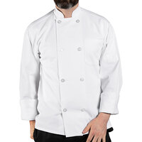 Uncommon Threads Uncommon 0400 Unisex White Customizable Long Sleeve Chef Coat - 5XL
