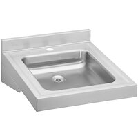 Elkay WCLWO1923OSD0 Sturdibilt Walk Hung Single Bowl ADA Lavatory Sink with No Faucet Holes and Overflow Assembly - 16 inch x 13 1/2 inch x 4 inch Bowl
