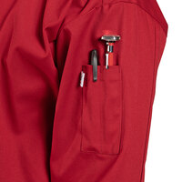 Uncommon Threads Rio 0482 Unisex Red Customizable Long Sleeve Chef Coat - L