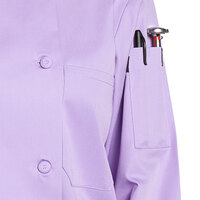 Uncommon Threads Tempest Pro Vent 0702 Women's Lightweight Lilac Customizable Long Sleeve Chef Coat with Mesh Back - L