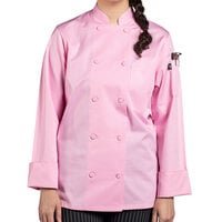 Uncommon Chef Tempest Pro Vent 0702 Women's Lightweight Pink Customizable Long Sleeve Chef Coat with Mesh Back