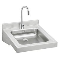 Elkay WCLWO1923OSDSACTMC Sturdibilt Wall Hung Single Bowl ADA Lavatory Sink Kit with Mixing Valve and Overflow Assembly - 16 inch x 13 1/2 inch x 4 inch Bowl
