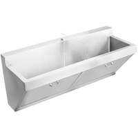 Elkay EWSF260260 Stainless Steel Wall Hung Double Bowl Surgeon Scrub Sink with No Faucet Holes - 28" x 16 1/4" x 11" Bowl