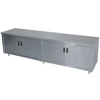 Advance Tabco HB-SS-3010 30" x 120" 14 Gauge Enclosed Base Stainless Steel Work Table with Hinged Doors