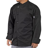 Uncommon Chef Rio 0482 Unisex Black Customizable Long Sleeve Chef Coat